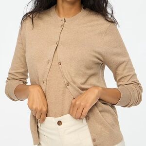 J Crew Classic Cotton Cardigan in Mushroom / Taupe Size Small
